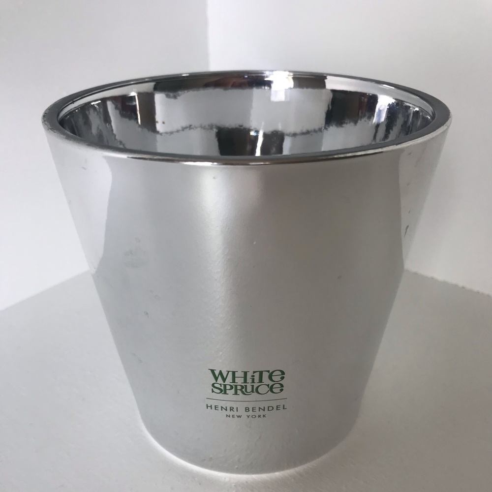 Henri Bendel White Spruce Glass Flower Pot.